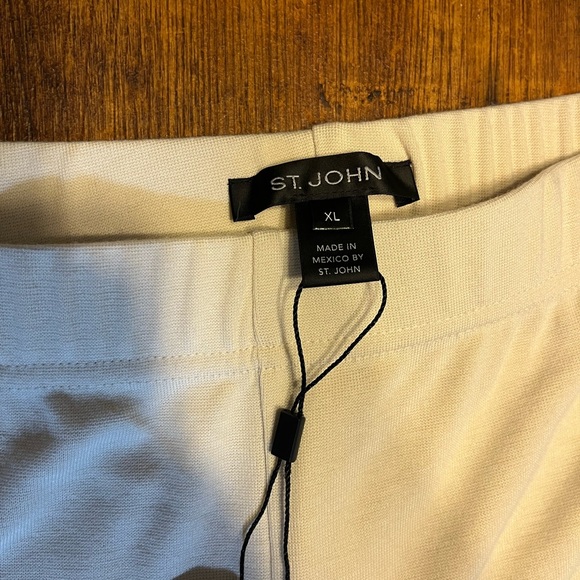 NWT!!! St John Cream Colored High Waist Wide Leg Soft Pants - Picture 10 of 11